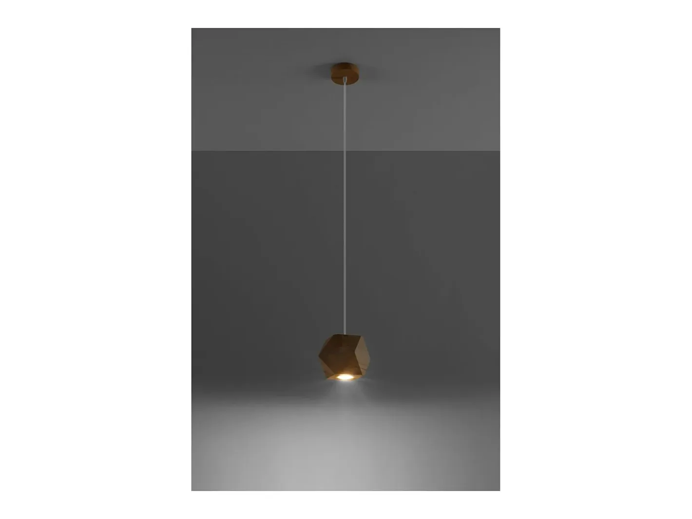 Sollux Lighting Lámpara Suspendida-Woody Plafón Colgante Esférico, Madera Natural, 1x GU10 Marru00f3n
