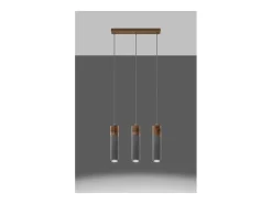 Sale Sollux Lighting Zane Bar Lámpara de Techo Colgante Hormigón, Madera Natural, 45cm Gris