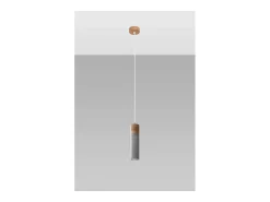 Best Sollux Lighting Zane Lámpara de Techo Suspendida Slim Cemento, Madera Natural Gris