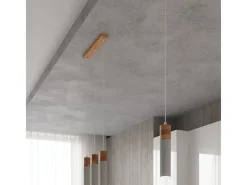 Best Sollux Lighting Zane Lámpara de Techo Suspendida Slim Cemento, Madera Natural Gris