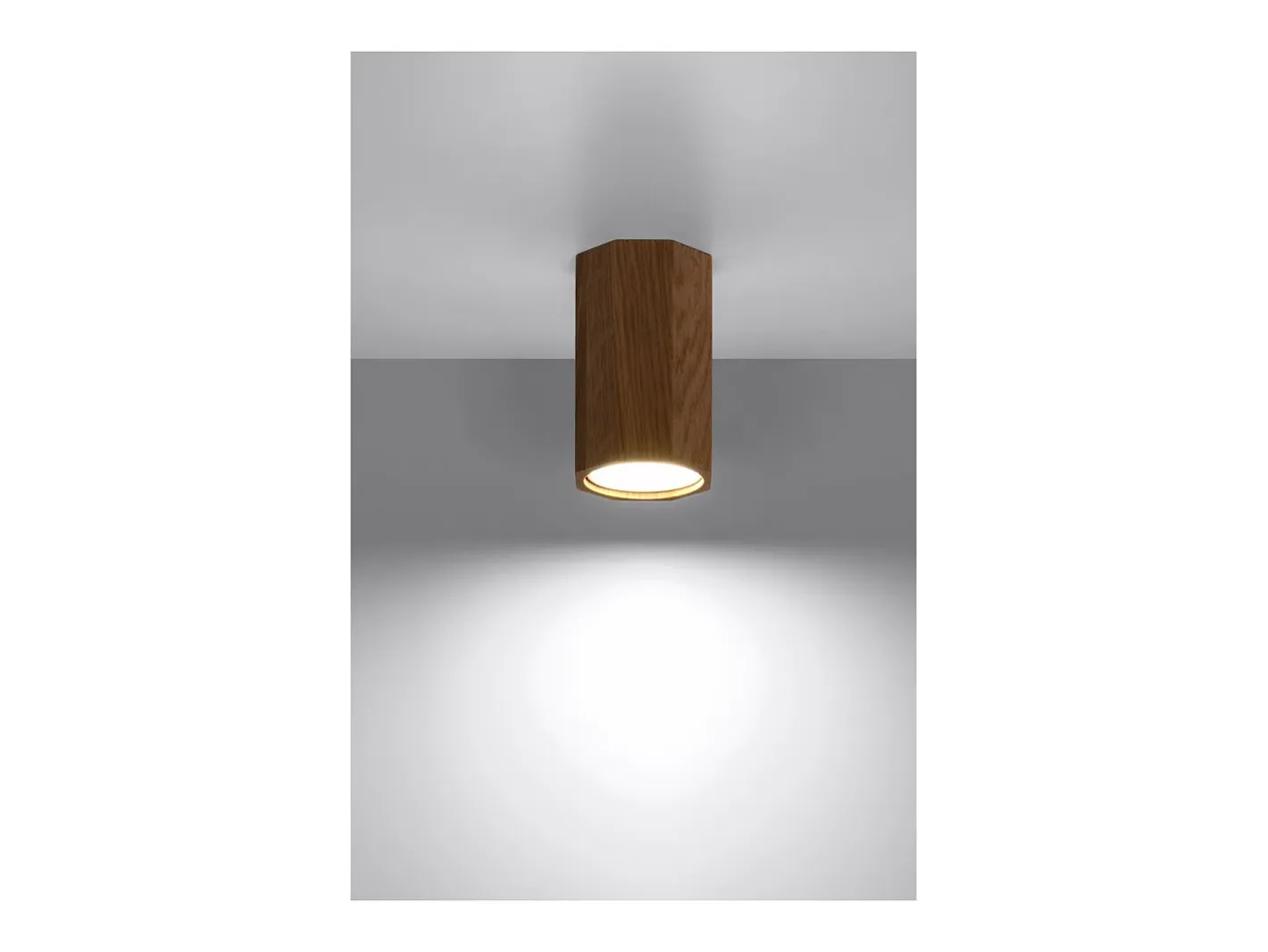 Sollux Lighting Zeke Foco empotrable octogonal de madera de roble, 30cm Marru00f3n Best