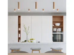 Sollux Lighting Zeke Foco empotrable octogonal de madera de roble, 30cm Marru00f3n Best