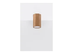 Sollux Lighting Zeke Foco empotrable octogonal de madera de roble, 30cm Marru00f3n Best