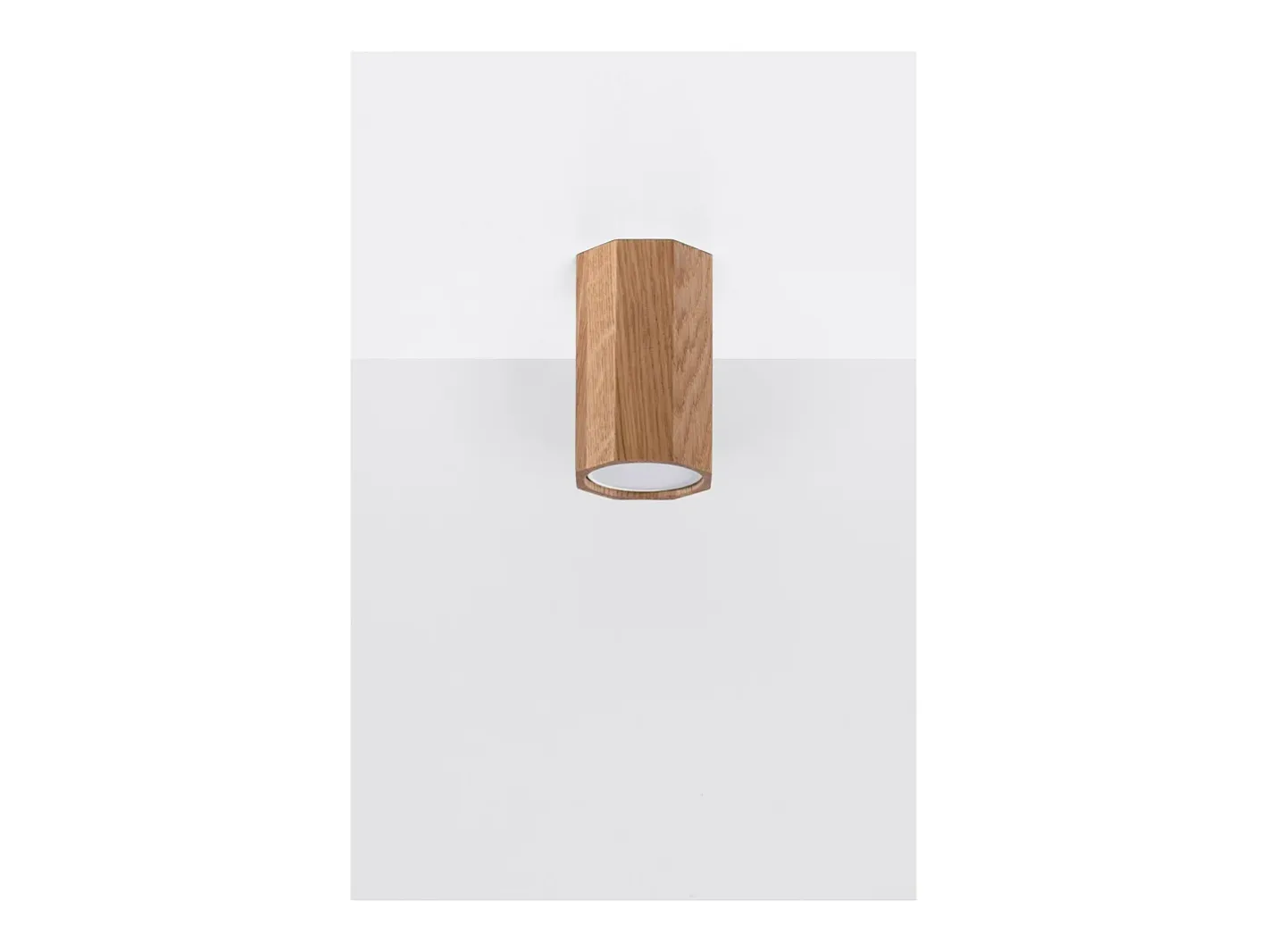 Sollux Lighting Zeke Foco empotrable octogonal de madera de roble, 30cm Marru00f3n Best