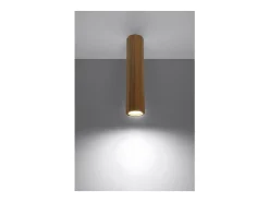 Outlet Sollux Lighting Zeke Foco empotrable octogonal de madera de roble, 17,5 cm Marru00f3n