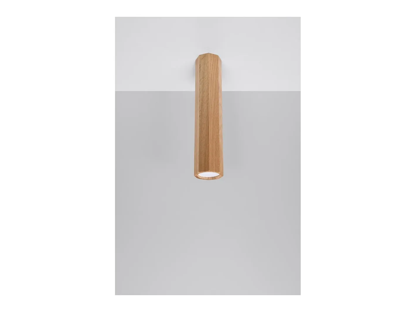 Outlet Sollux Lighting Zeke Foco empotrable octogonal de madera de roble, 17,5 cm Marru00f3n