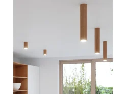 Sollux Lighting Zeke Foco de Techo Octágono Roble Barra Madera, 3x GU10 Marru00f3n New