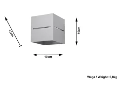 Outlet Sollux Lighting Sollux LOBO - 1 Light Up Down Wall claro, G9 Gris