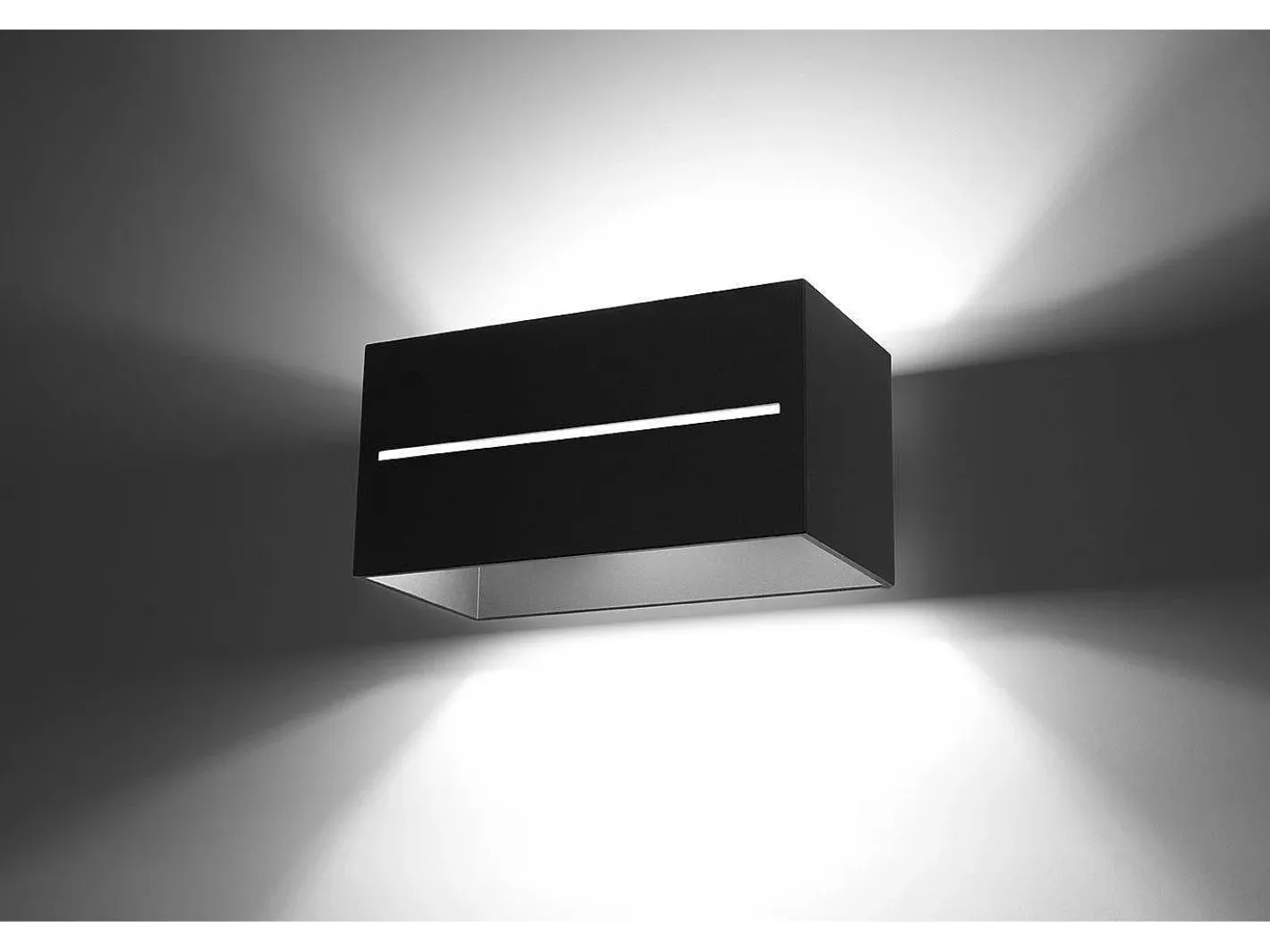 Sollux Lighting Aplique Para Pared-Sollux LOBO MAXI - Aplique de pared empotrado 2 Light Up Down Negro