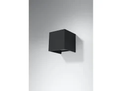 Sollux Lighting Aplique Para Pared-Sollux LUCA - Aplique de pared empotrable LED 1 Light Up Down Negro
