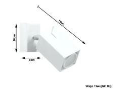 Sollux Lighting Aplique Para Pared-Sollux MERIDA - 1 foco de pared de luz blanca, GU10 Blanco