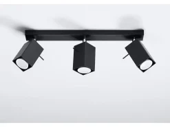 Hot Sollux Lighting Sollux MERIDA - Barra de 3 focos de luz , GU10 Negro