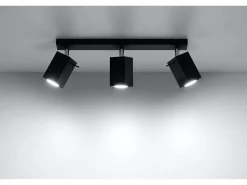 Hot Sollux Lighting Sollux MERIDA - Barra de 3 focos de luz , GU10 Negro
