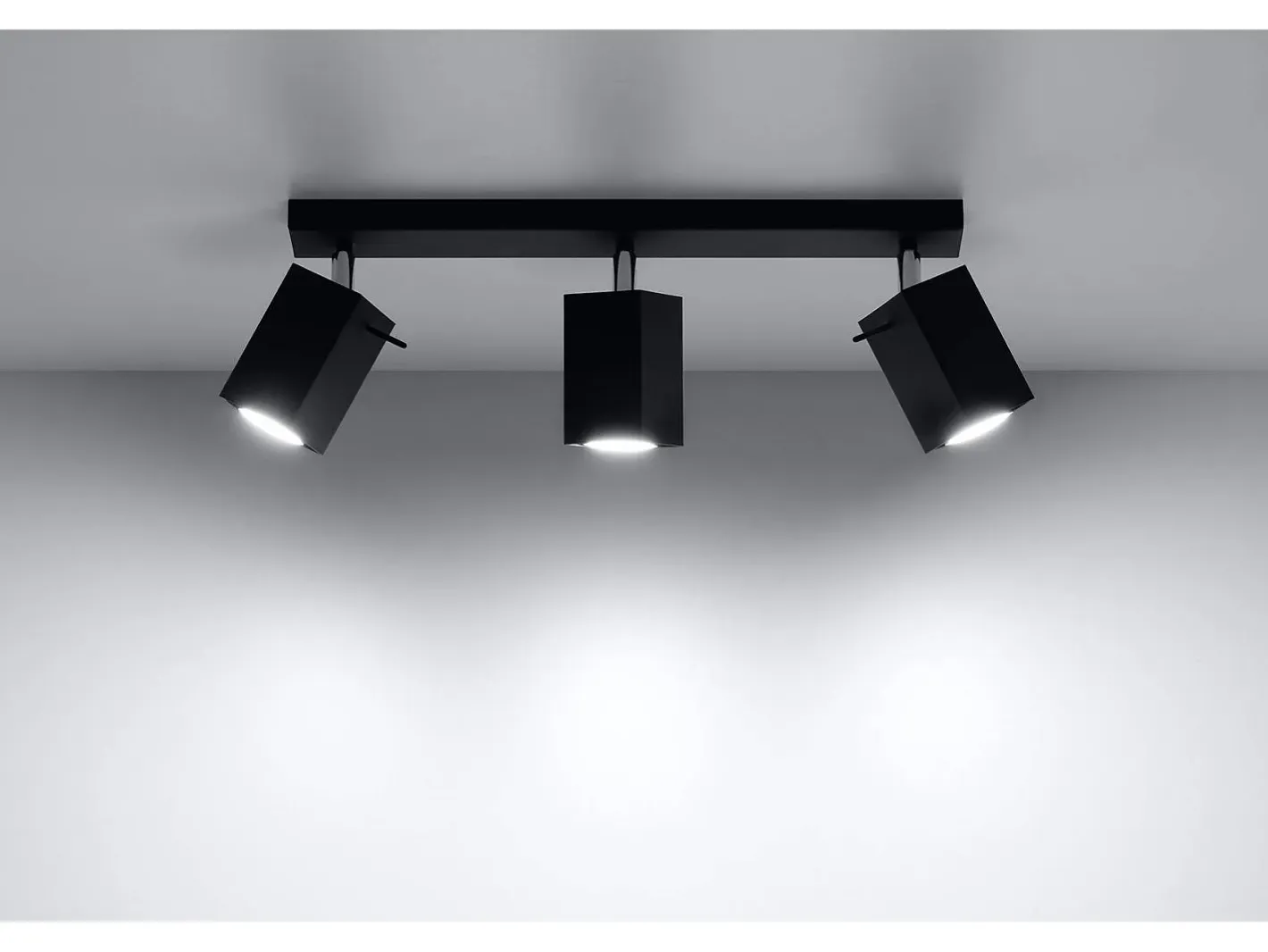 Hot Sollux Lighting Sollux MERIDA - Barra de 3 focos de luz , GU10 Negro