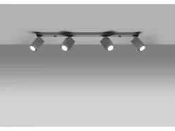 Outlet Sollux Lighting Sollux MERIDA - Barra de 4 focos de luz , GU10 Gris
