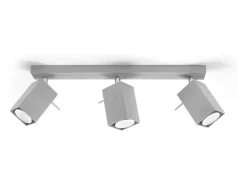 Sollux Lighting Plafón-Sollux MERIDA - Barra de 3 focos de luz , GU10 Gris