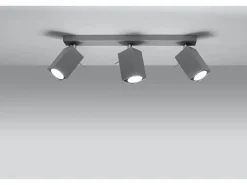 Sollux Lighting Plafón-Sollux MERIDA - Barra de 3 focos de luz , GU10 Gris