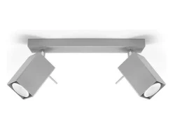 Sollux Lighting Sollux MERIDA - Barra de 2 focos de luz , GU10 Gris Outlet