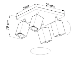 Discount Sollux Lighting Sollux MERIDA - Cluster de 4 focos de luz , GU10 Gris