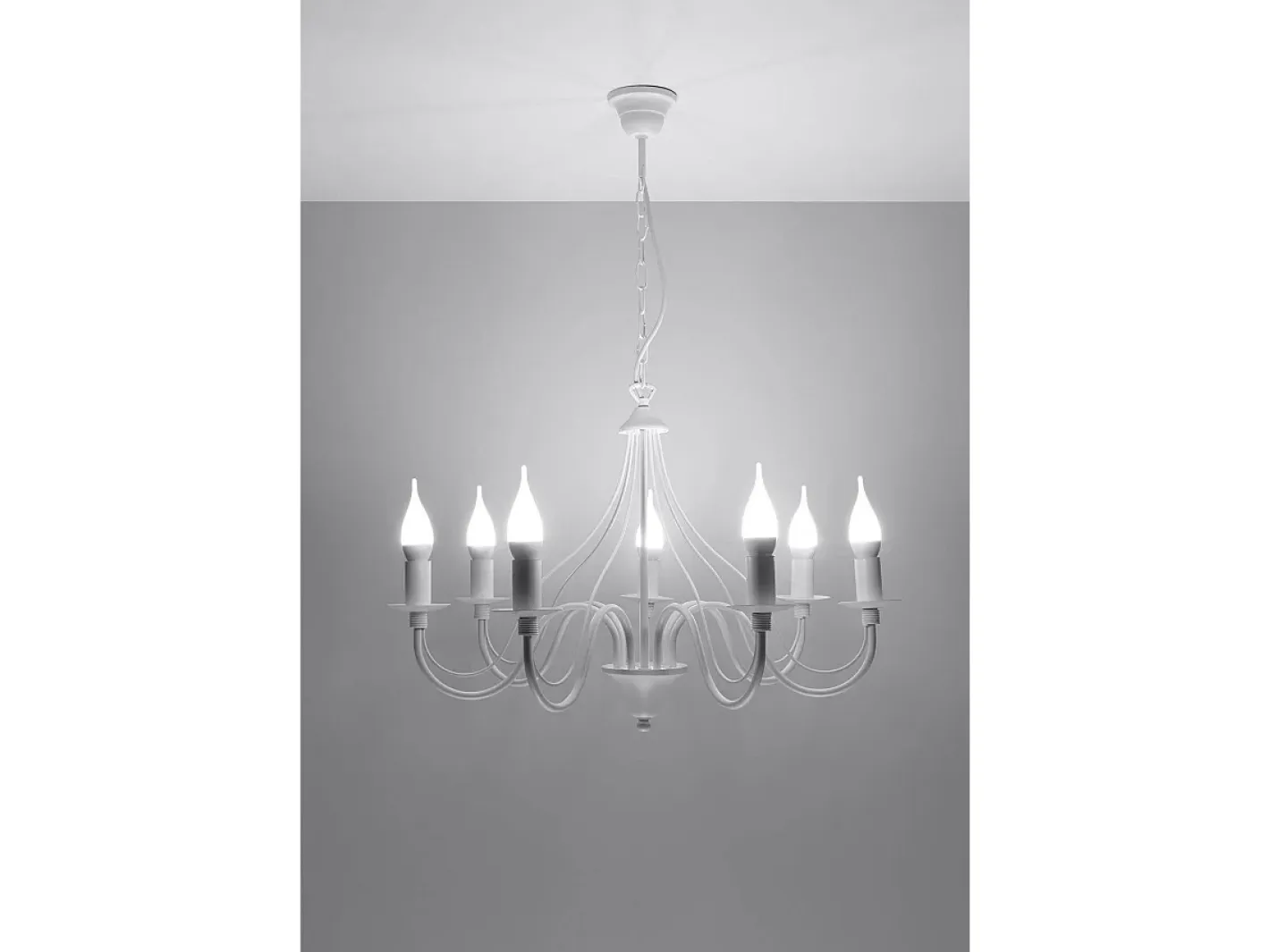 Discount Sollux Lighting Sollux MINERWA - Lámpara de araña con brazos múltiples 7 luces blanca, E14 Blanco