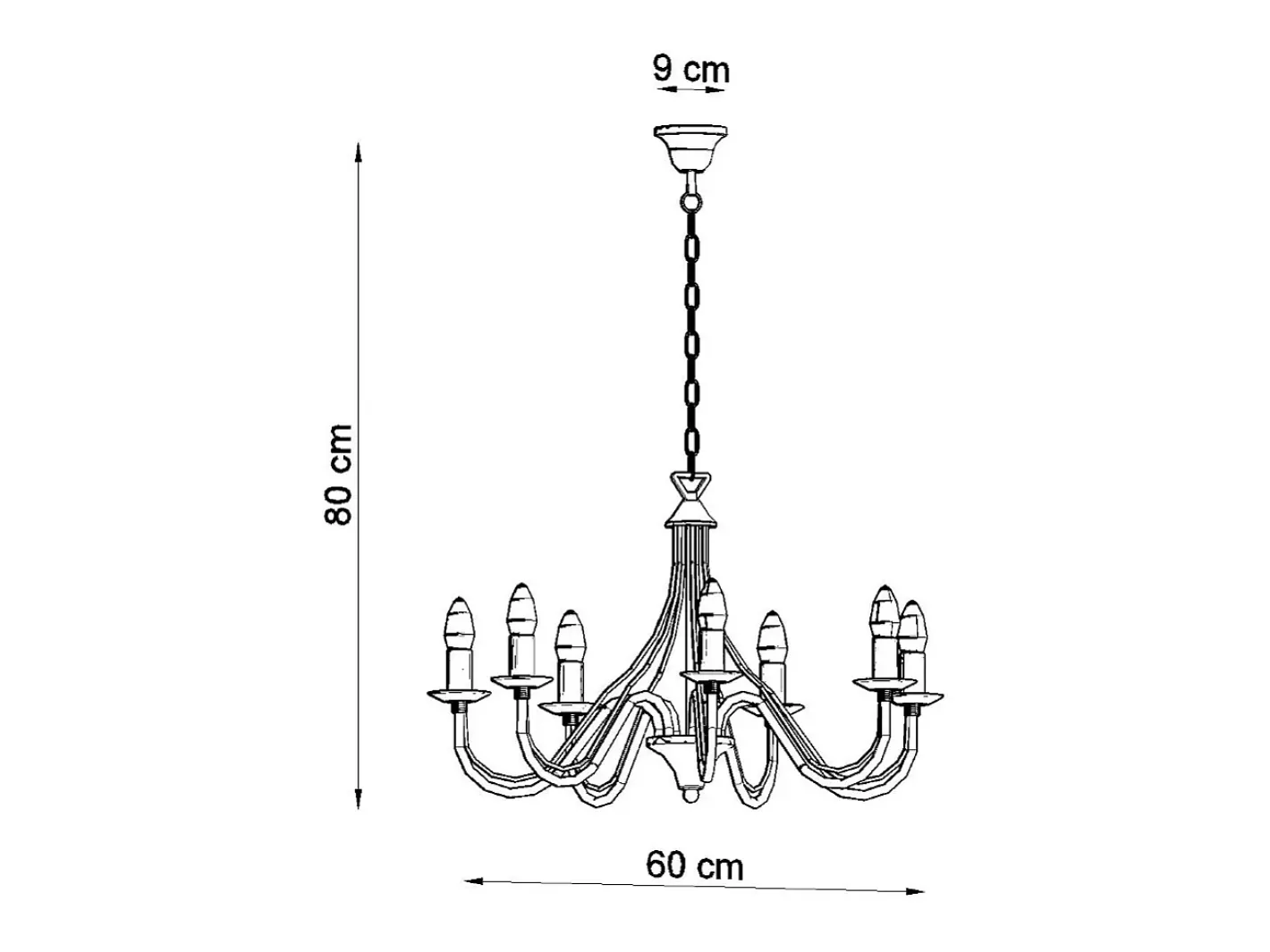 Discount Sollux Lighting Sollux MINERWA - Lámpara de araña con brazos múltiples 7 luces blanca, E14 Blanco