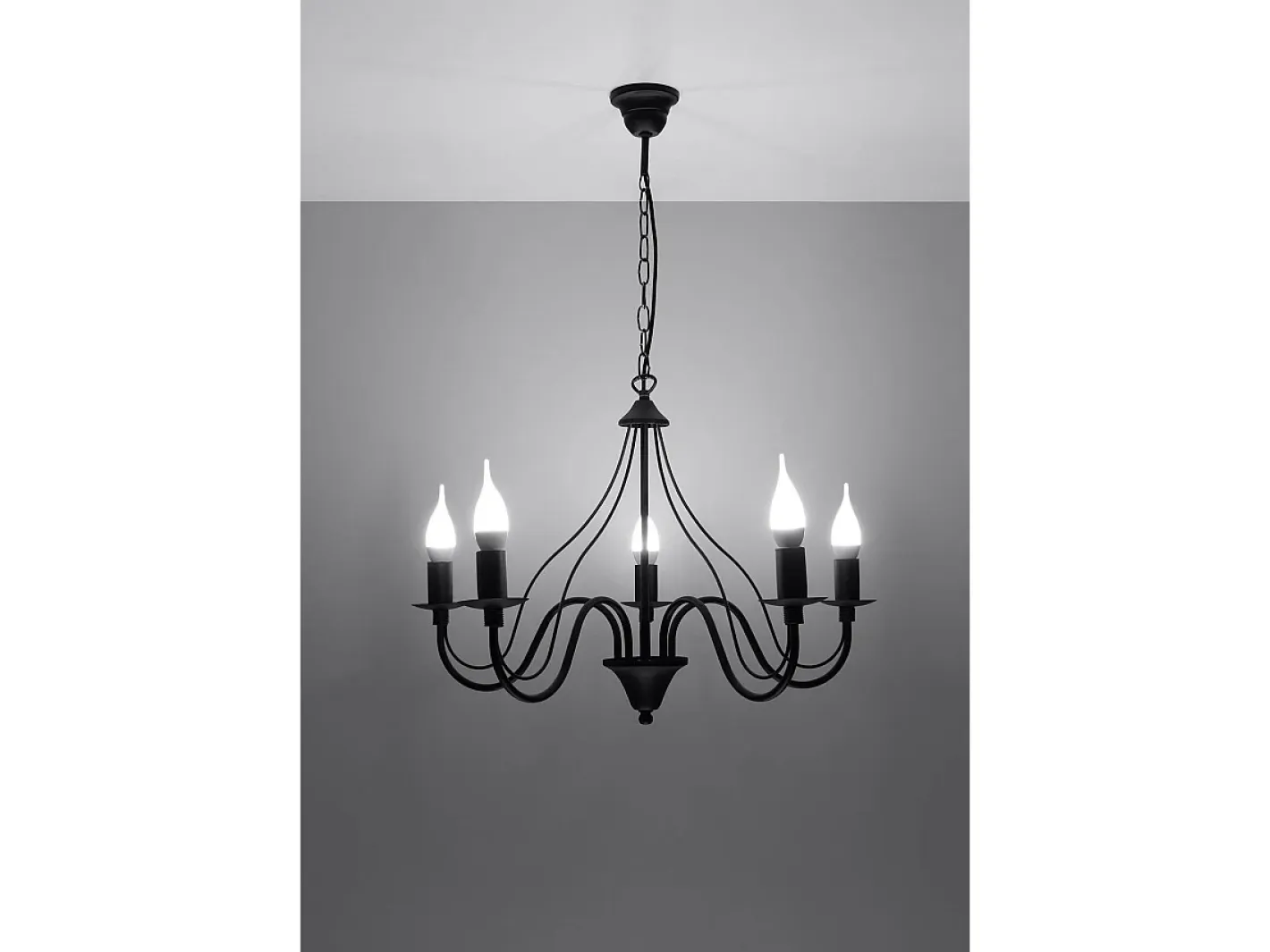 Sollux Lighting Sollux MINERWA - Lámpara de araña de 5 brazos con múltiples luces , E14 Negro Online