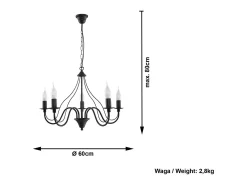 Sollux Lighting Sollux MINERWA - Lámpara de araña de 5 brazos con múltiples luces , E14 Negro Online