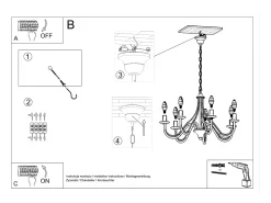 Sollux Lighting Sollux MINERWA - Lámpara de araña de 5 brazos con múltiples luces , E14 Negro Online