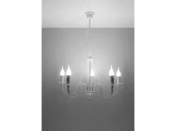Sollux Lighting Sollux MINERWA - Lámpara de araña de 5 brazos con múltiples luces blanca, E14 Blanco New