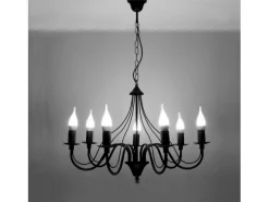 Sollux Lighting Sollux MINERWA - Lámpara de araña con brazos múltiples 7 luces , E14 Negro Outlet