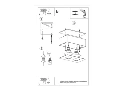 Online Sollux Lighting Sollux MONO - Lámpara de techo empotrada de 2 luces en y negro, GU10 Blanco