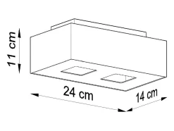 Online Sollux Lighting Sollux MONO - Lámpara de techo empotrada de 2 luces en y negro, GU10 Blanco