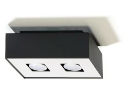 Online Sollux Lighting Sollux MONO - Lámpara de techo empotrada de 2 luces en y negro, GU10 Blanco