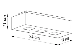 Sollux Lighting Plafón-Sollux MONO - Lámpara de techo empotrada de 3 luces en y negro, GU10 Blanco