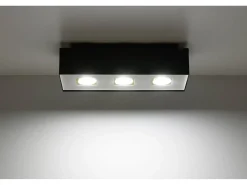Sollux Lighting Plafón-Sollux MONO - Lámpara de techo empotrada de 3 luces en y negro, GU10 Blanco