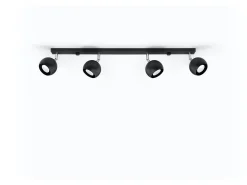 Sollux Lighting Plafón-Sollux OCULARE - Barra de 4 focos de luz negra, GU10 Negro