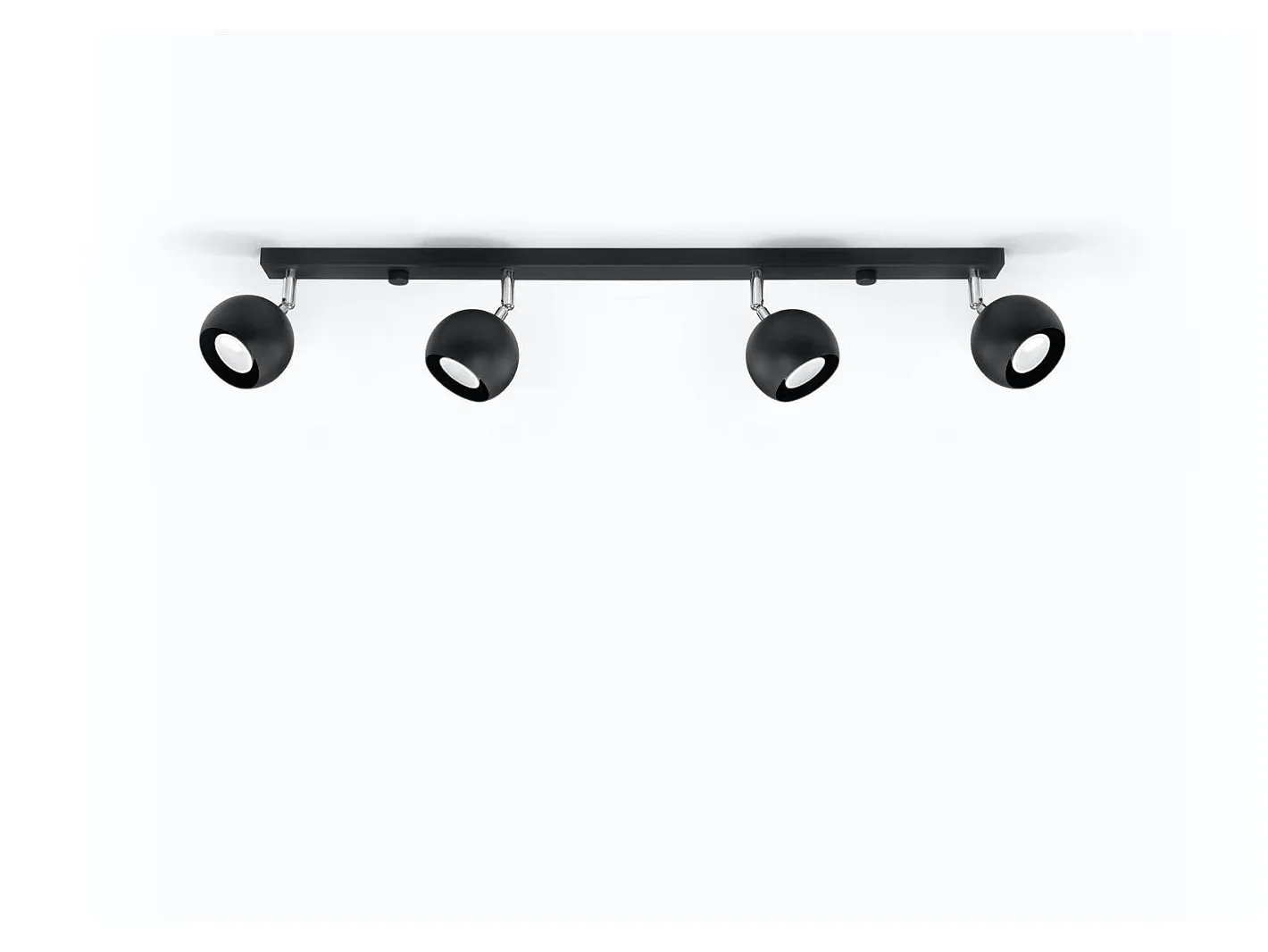 Sollux Lighting Plafón-Sollux OCULARE - Barra de 4 focos de luz negra, GU10 Negro