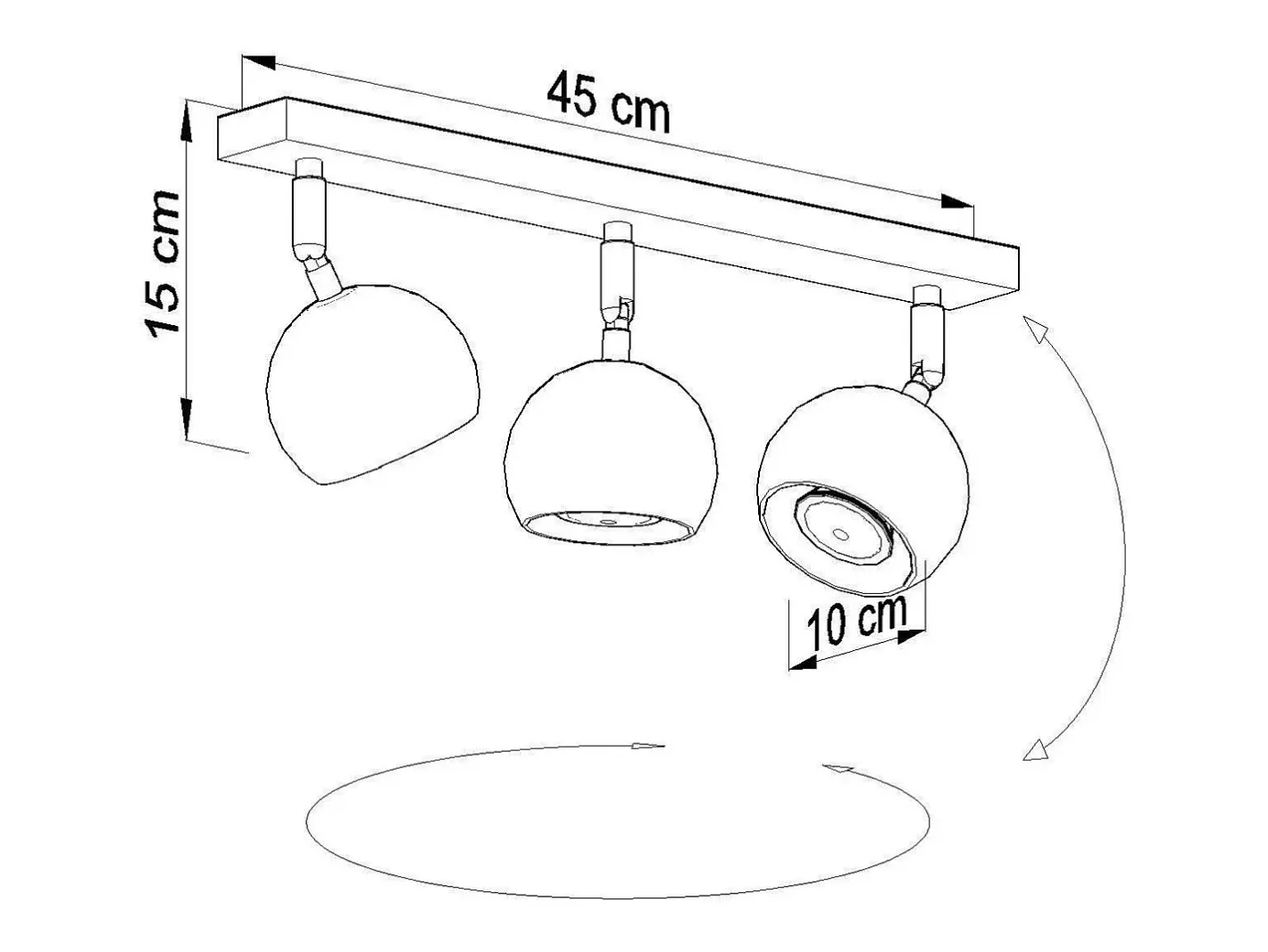 Discount Sollux Lighting Sollux OCULARE - Barra de 3 focos de luz , GU10 Negro