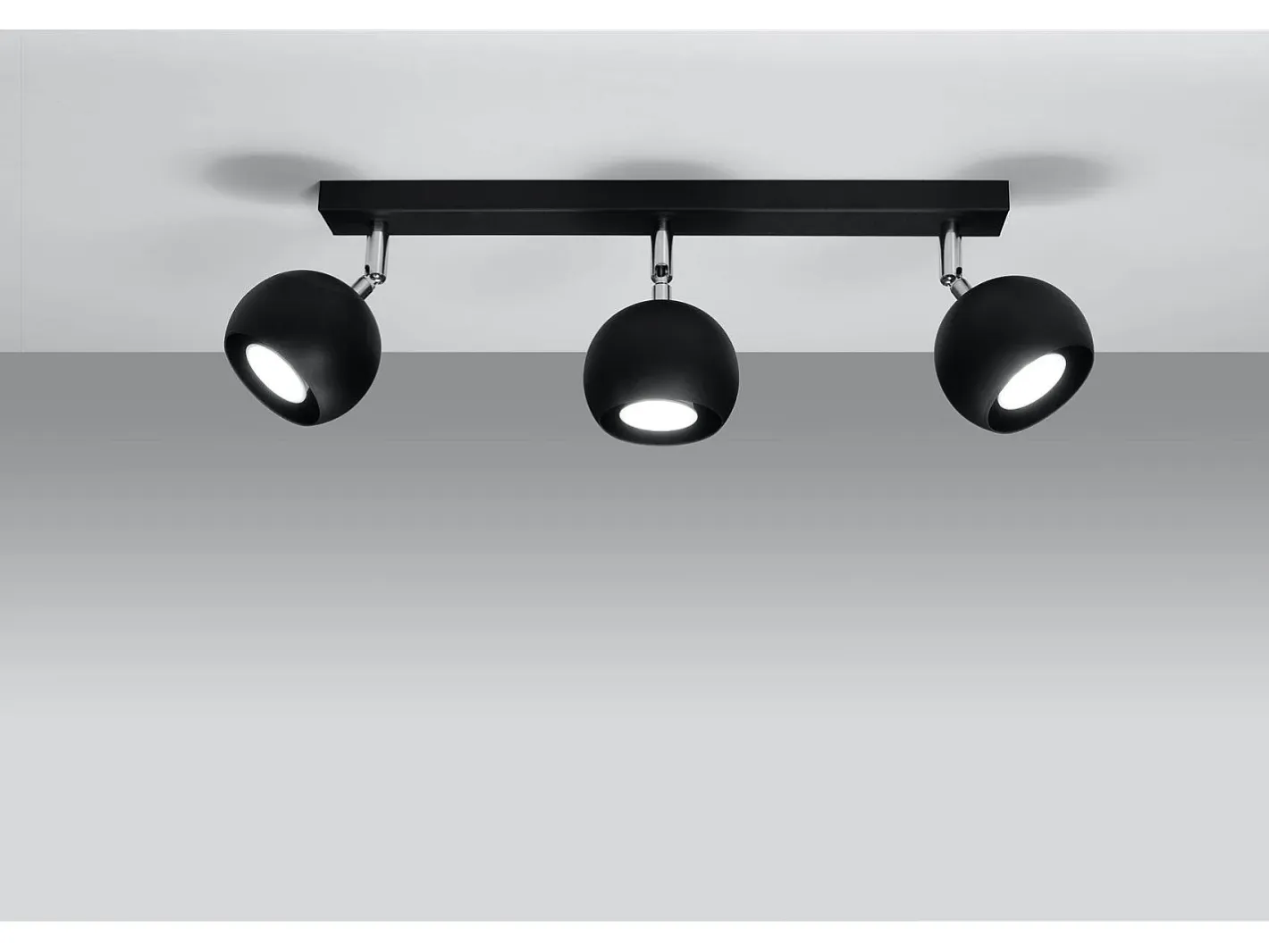 Discount Sollux Lighting Sollux OCULARE - Barra de 3 focos de luz , GU10 Negro