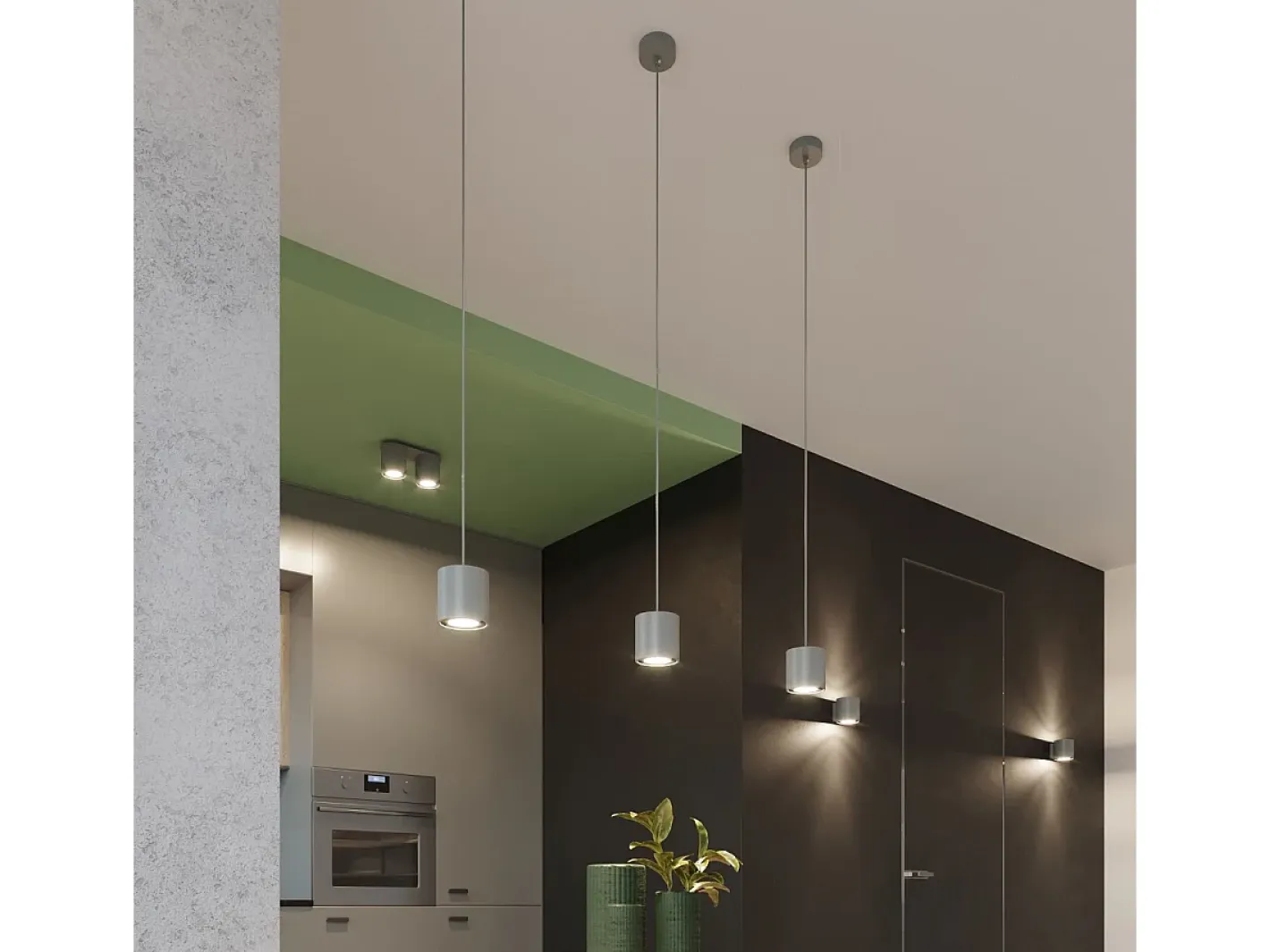 Sollux Lighting Plafón-Sollux ORBIS - 2 Downlight montado en superficie , GU10 Gris