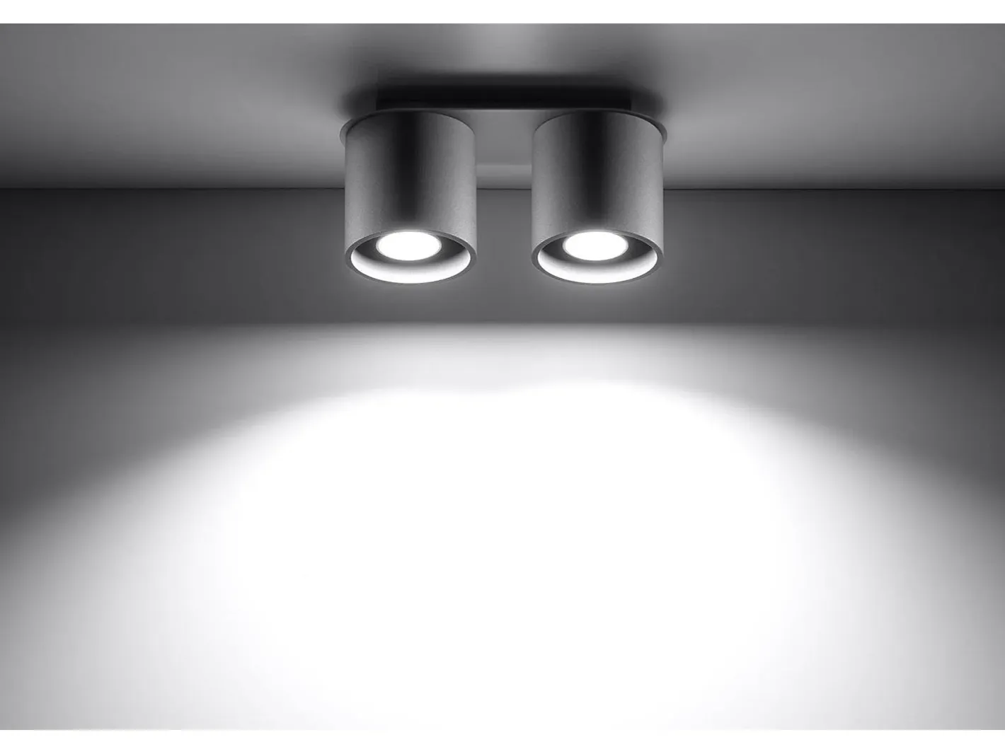 Sollux Lighting Plafón-Sollux ORBIS - 2 Downlight montado en superficie , GU10 Gris