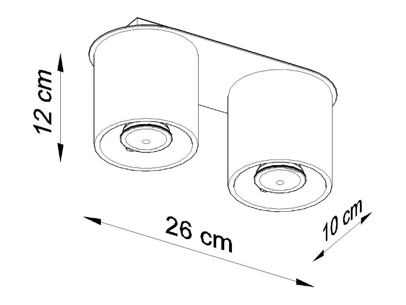 Sollux Lighting Plafón-Sollux ORBIS - 2 Downlight de superficie blanca, GU10 Blanco