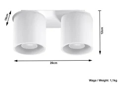 Sollux Lighting Plafón-Sollux ORBIS - 2 Downlight de superficie blanca, GU10 Blanco