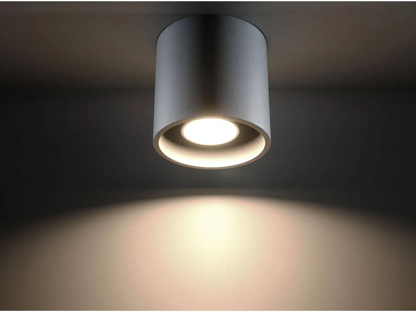 Outlet Sollux Lighting Sollux ORBIS - 1 Downlight de superficie , GU10 Gris