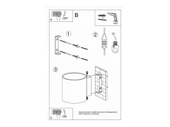 Sollux Lighting Sollux ORBIS - 1 lámpara de pared empotrada Light Up Down Antracita Negro New