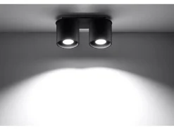 Outlet Sollux Lighting Sollux ORBIS - Downlight montado en superficie de 2 luces , GU10 Negro