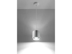 Sollux Lighting Lámpara Suspendida-Sollux ORBIS - Lámpara colgante de techo redonda con 1 luz Blanca, GU10 Blanco