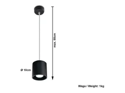 Sollux Lighting Sollux ORBIS - Lámpara colgante de techo redonda con 1 luz Negra, GU10 Negro Online