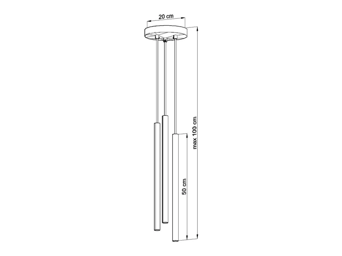 New Sollux Lighting Sollux PASTELO - Colgante colgante de 3 luces en racimo , G9 Negro