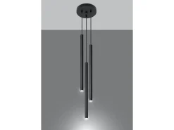 New Sollux Lighting Sollux PASTELO - Colgante colgante de 3 luces en racimo , G9 Negro